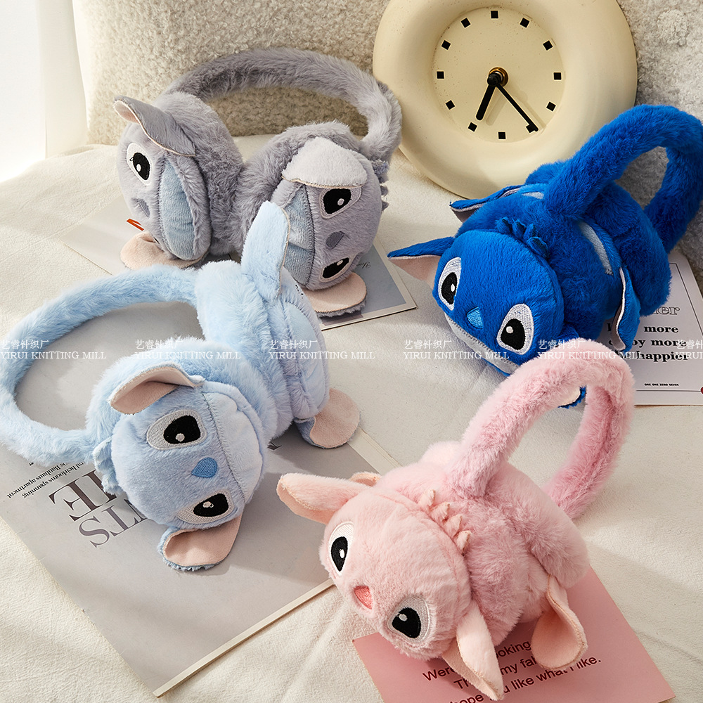 Picture of Winter Children's Cartoon Stitchai Warm Earmuffs Ear Sleeve Plush Cold-proof Anti-freeze Thickened Ear Warm Ear Protection Ear Bag