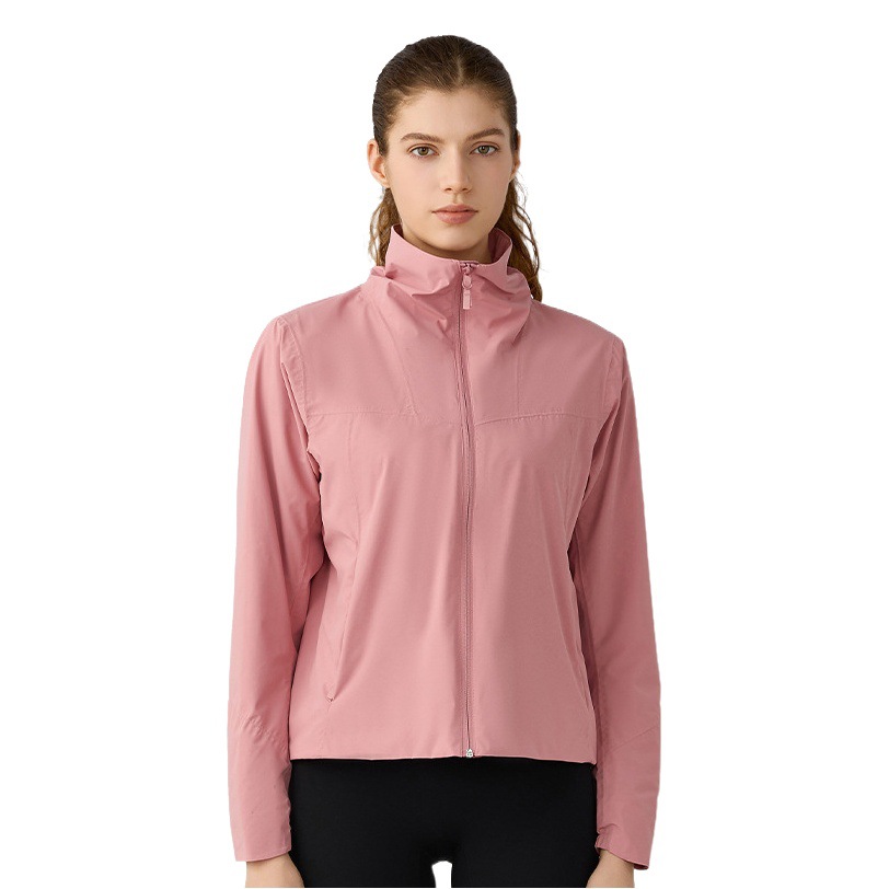Autumn and Winter New Soft Shell Windproof Vertical Collar Jacket Waterproof Breathable fleece-lined Warm Sports Jacket for Women DAW010