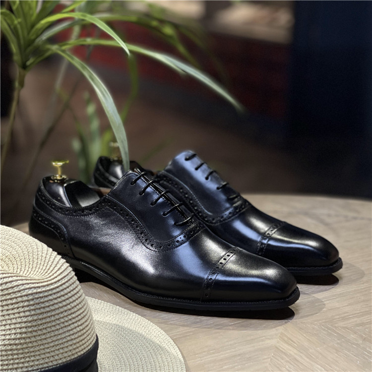 Picture of British Genuine Leather Men's Shoes Cowhide Carved Leather Shoes Men's Summer Business Casual Dress Shoes