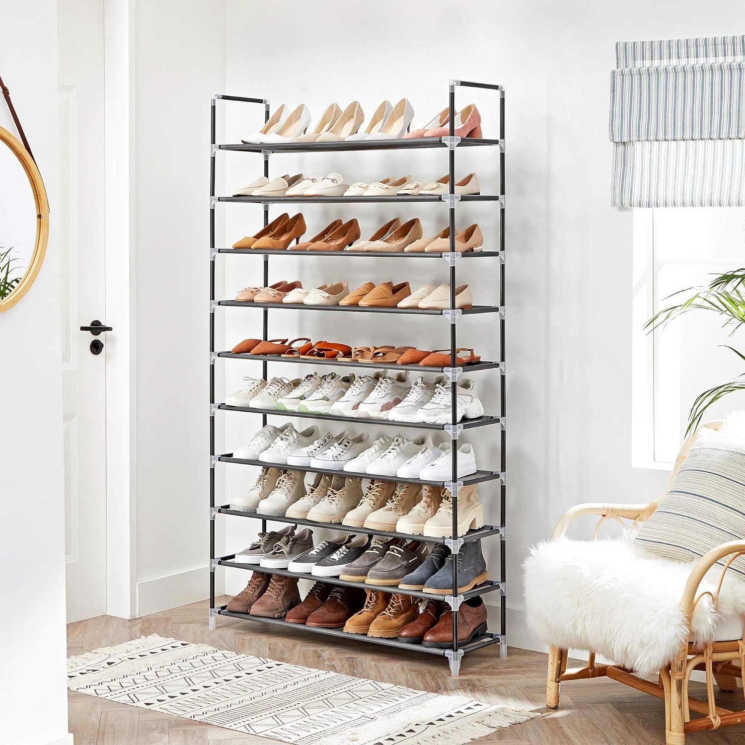 Picture of Cross-border wholesale dustproof storage rack dormitory iron shoe cabinet multi-layer non-woven door household simple shoe rack