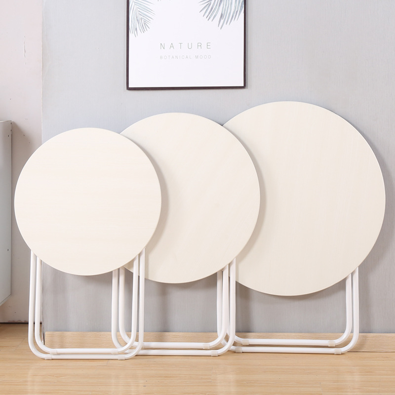 Simple Folding Round Table Dining Table for Home Small Apartment Dining Table Outdoor Stall Table Portable Table and Chairs