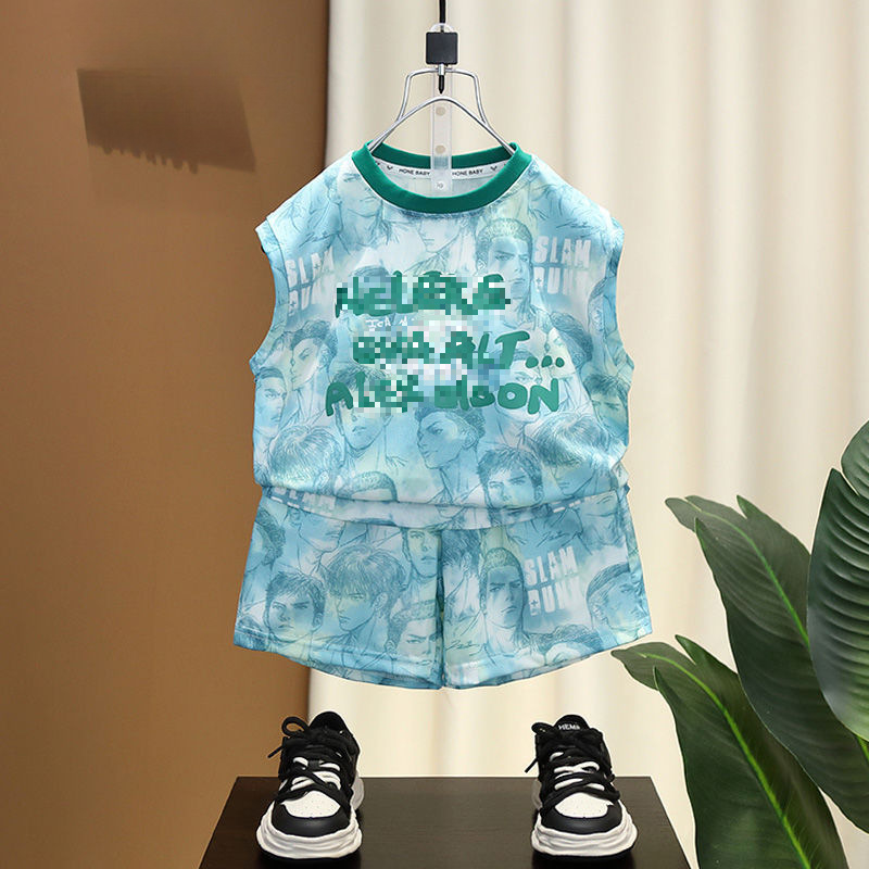 Picture of Boys' Vest suit 2024 New Arrival Duffy Handsome Baby Summer Sleeveless Clothes Trendy Children's Thin Summer Two-Piece Set