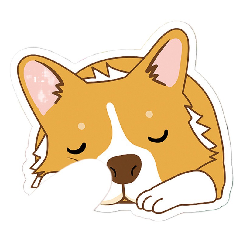50 cartoon Corgi dog luggage suitcase bicycle scooter waterproof car mobile phone decoration stickers