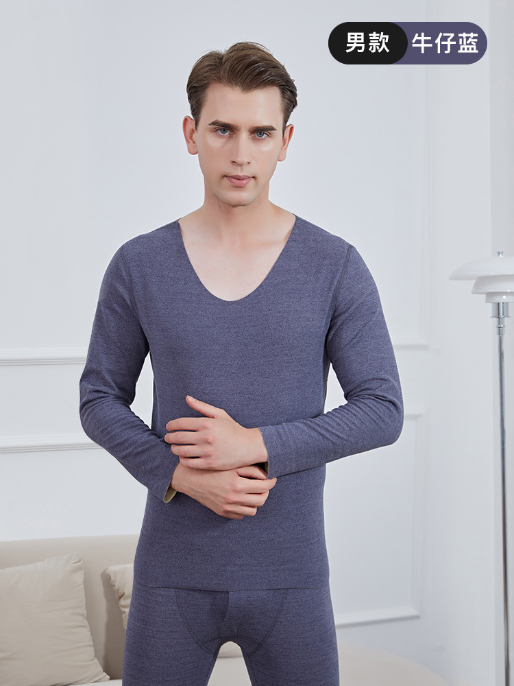 Picture of Ab Face Velvet Thermal Intimates for Men 2025 Autumn and Winter Constant Temperature Heating Thickeneded Silk Wool Autumn Clothes and Long Trousers Set for Women
