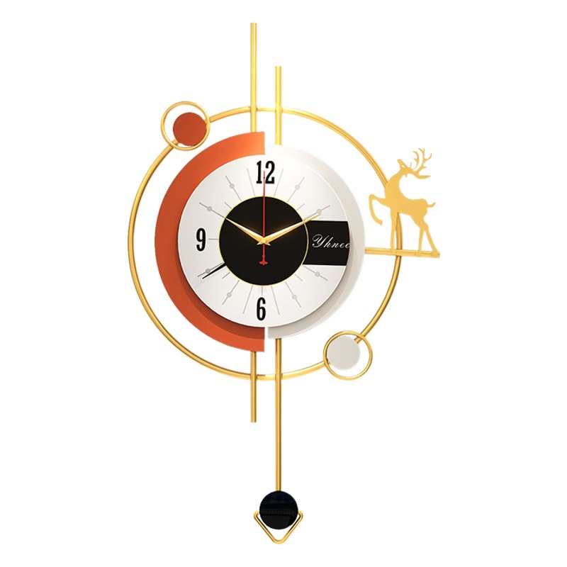 2023 new creative living room fashion simple modern atmospheric clock wall clock mute wall art light luxury clock