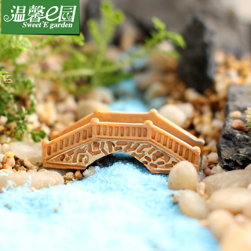 Picture of Micro Landscape Palace Style Bridge Small Bridge Water Simulation Stone Arch Bridge DIY Decorations Accessories Landscaping Small Ornaments