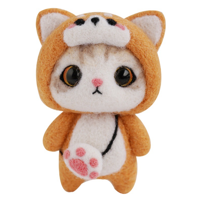 Classic Big Eye Cat Wool Felt Poke Le Queensland 66s Wool DIY Material Bag Hand-made Niche Gift Wholesale