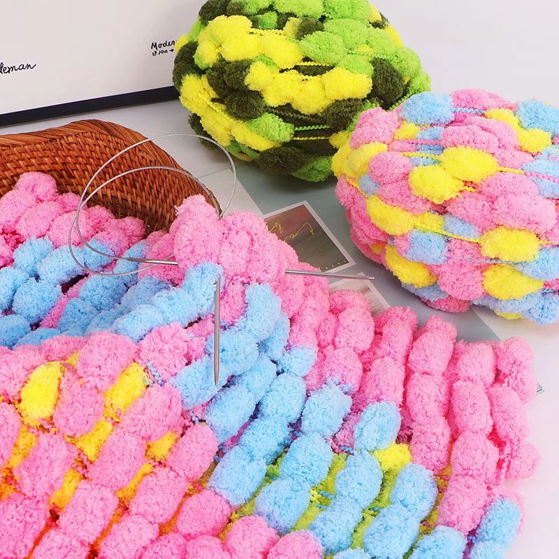 Big Ball thread wholesale cushion thread woven blanket handmade diy woven material package carpet fur ball coarse wool ball