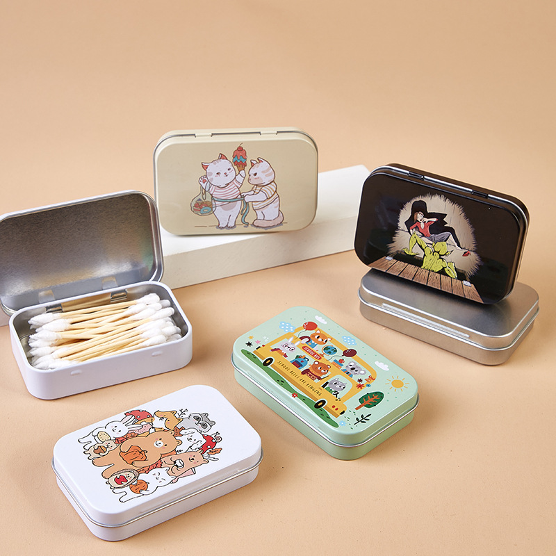 Desktop Storage Box Jewelry Small Objects Storage Box Creative Cartoon Mini Card Iron Box Hairpin Jewelry Portable Box