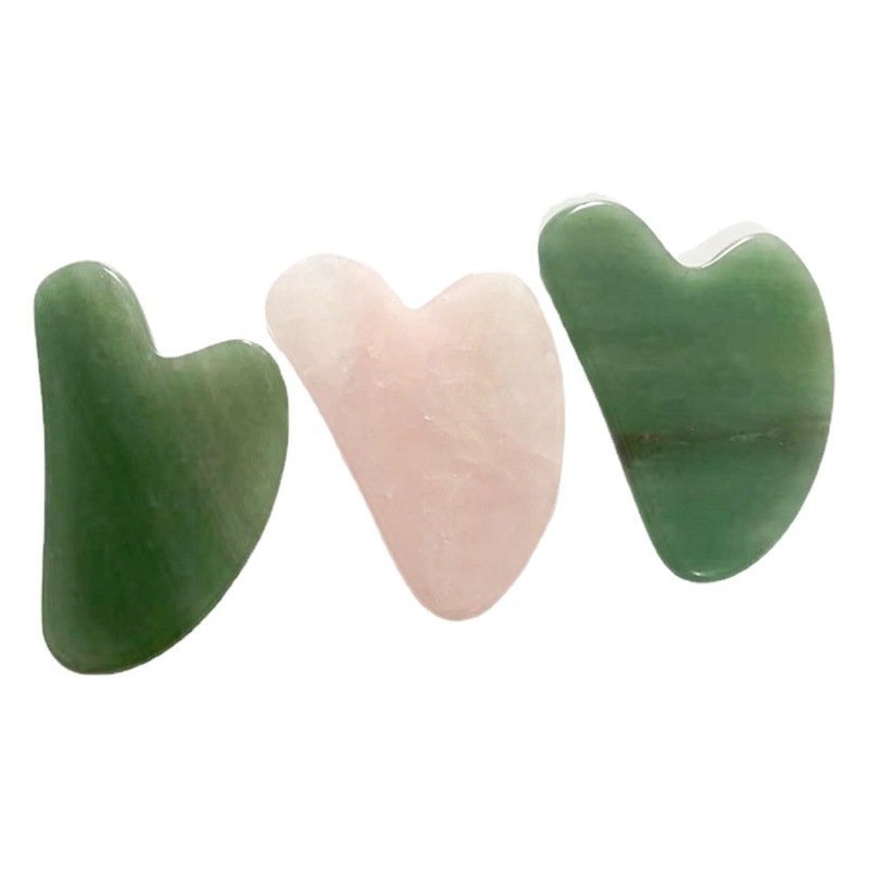 Amazon Cross-border Best Selling Finger-shaped Powder Obsidian Scraping Plate Amethyst Green Dongling Beauty Scraping Plate Spot