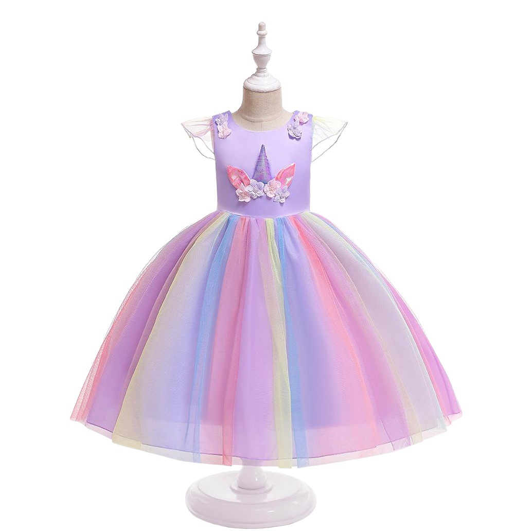 Amazon Kids Dress Princess Dress Mesh Unicorn Holiday Costume Christmas kidsdress