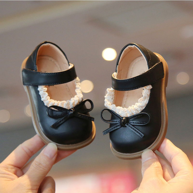 Picture of Girls' toddler shoes, autumn new children's soft-soled beanie shoes, girls' baby bows, princess shoes, little girls' single shoes