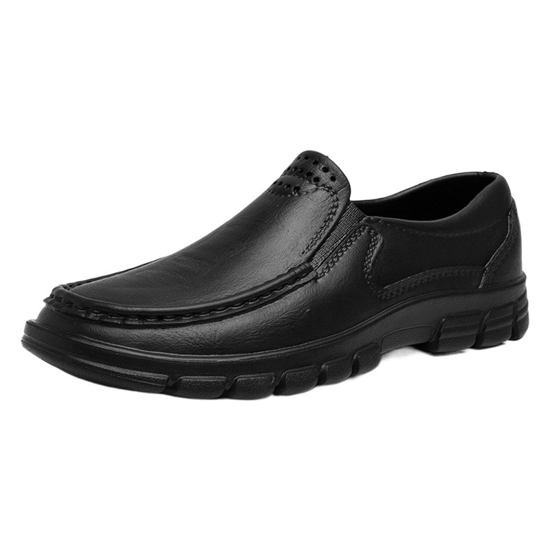 Plus size lazy slip-on driving shoes casual men's kitchen non-slip shoes black thick bottom wear-resistant chef shoes men