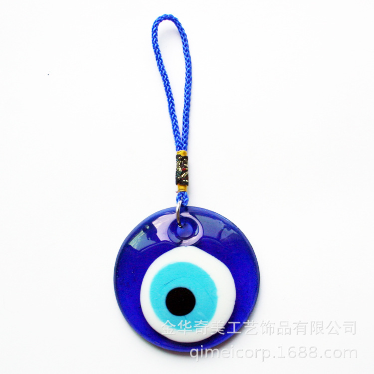 Origin and Supply Export Devil's Eye Turkish Greek Travel Souvenir Round Pendant Glass Blue Eye Pendant