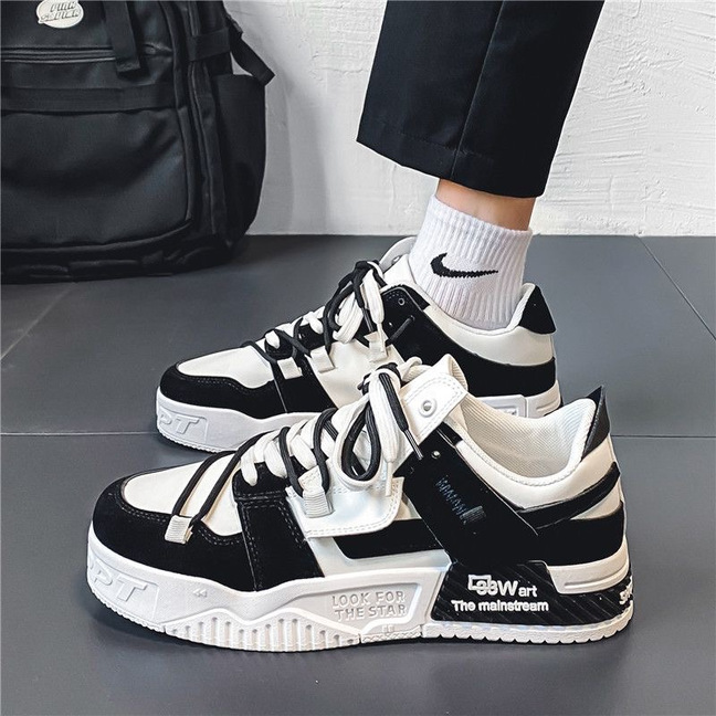 2025 Autumn Men's Shoes New Trendy Versatile Casual Sports Shoes Men's Original Niche Thick-Soled Panda Shoes Men's