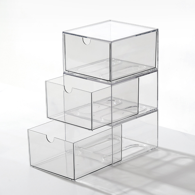 Desktop Drawer Storage Transparent Acrylic Free Combination Drawer Box Office Countertop Stationery Dust-proof Finishing Box
