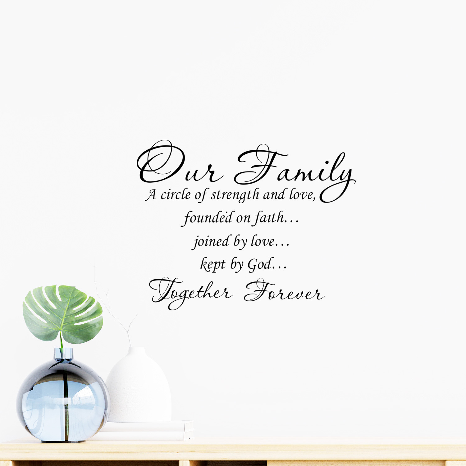 New Our Family living room bedroom English motto inspirational cross-border removable decorative wall sticker ZY8407