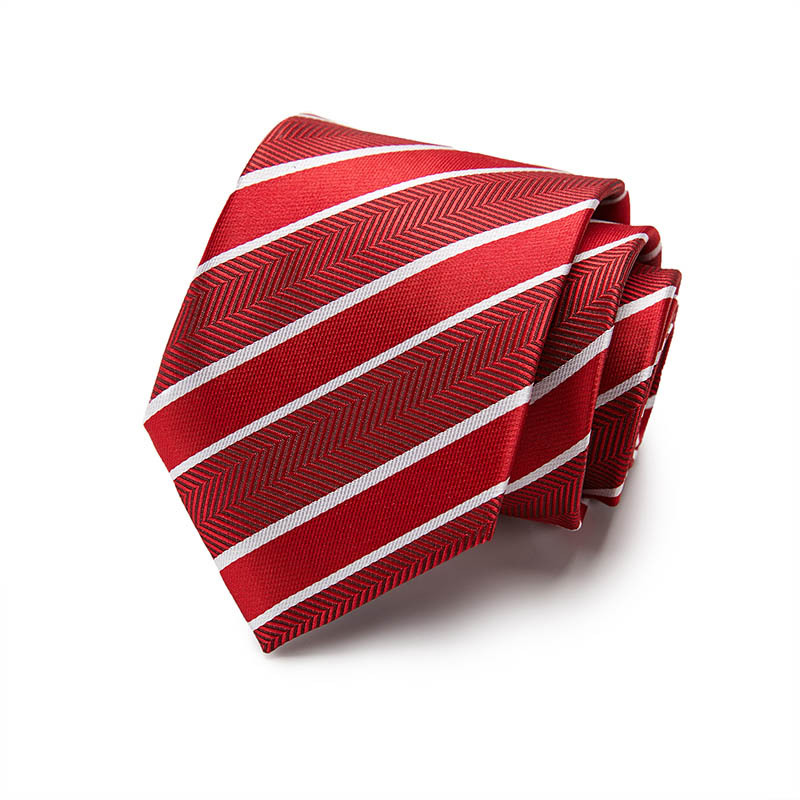 Picture of Tie spot tie polyester silk tie manufacturer 8cm business men's formal wear wedding studio tie