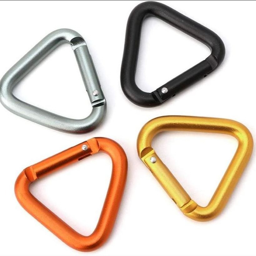 amazon Hot Selling Aluminum Alloy Triangle Mountaineering Buckle Aluminum Alloy Hanging Buckle Mountaineering Lock Buckle Outdoor Camping Buckle