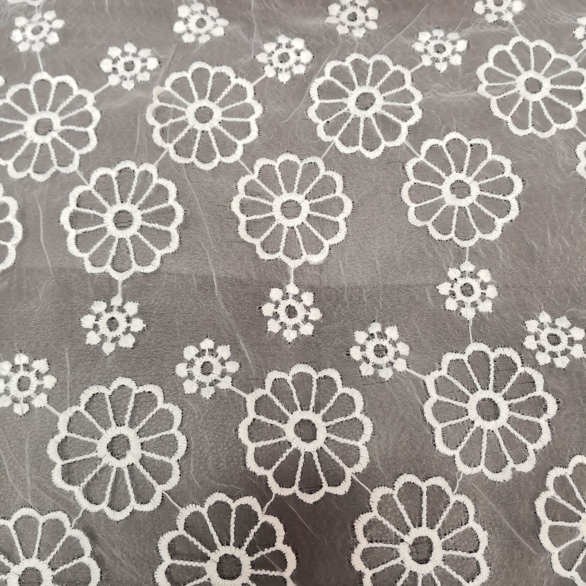 Summer New Water Soluble Organza Embroidered Lace Fabric Chrysanthemum Mesh Embroidered Sun Hat Dress Fabric