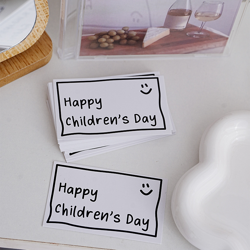 Picture of 30 simple black and white Pink ins style rectangular greeting cards happy birthday Thank you bouquet cards