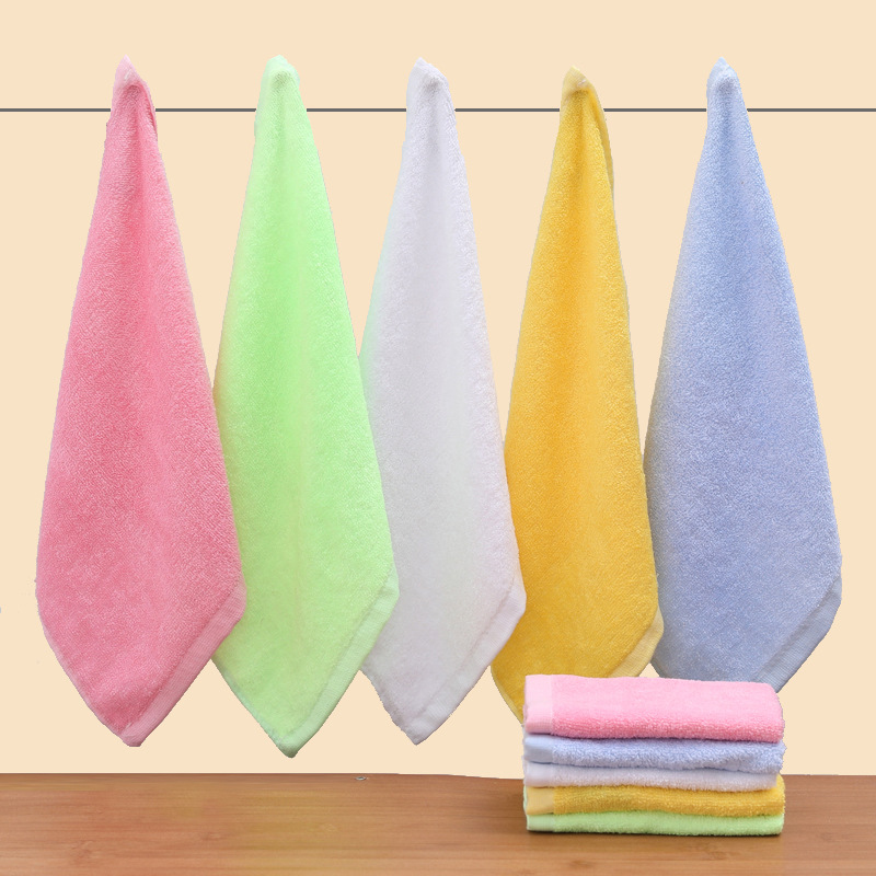 Picture of Bamboo Fiber Small Square Towel 25*25 Saliva Towel Face Wash Absorbent Plain Square Towel Kindergarten Kidsren's Handkerchief Small Towel