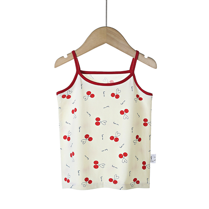 Picture of Y Autumn/Winter New Pure Cotton Girls' Camisole Cartoon Undershirt for Baby Girls, Mid-To-Large Children's Belly-Protecting Underwear Homewear