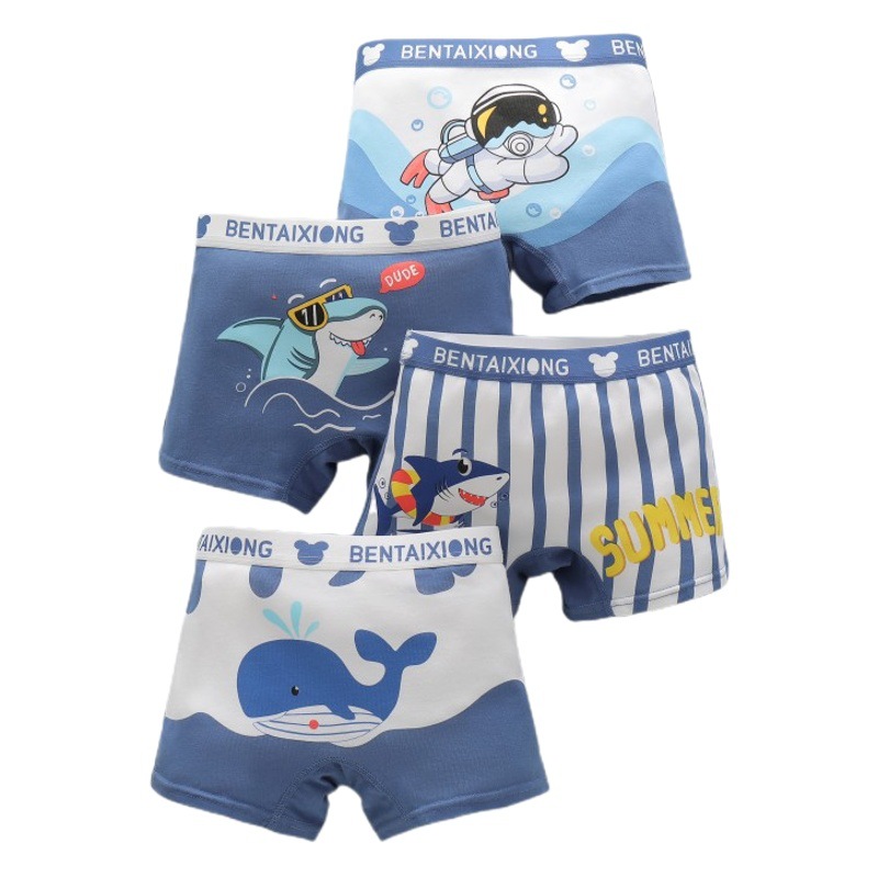 [Wholesale] boys' underwear combed cotton boxers children's cotton boxers shorts for boys and children