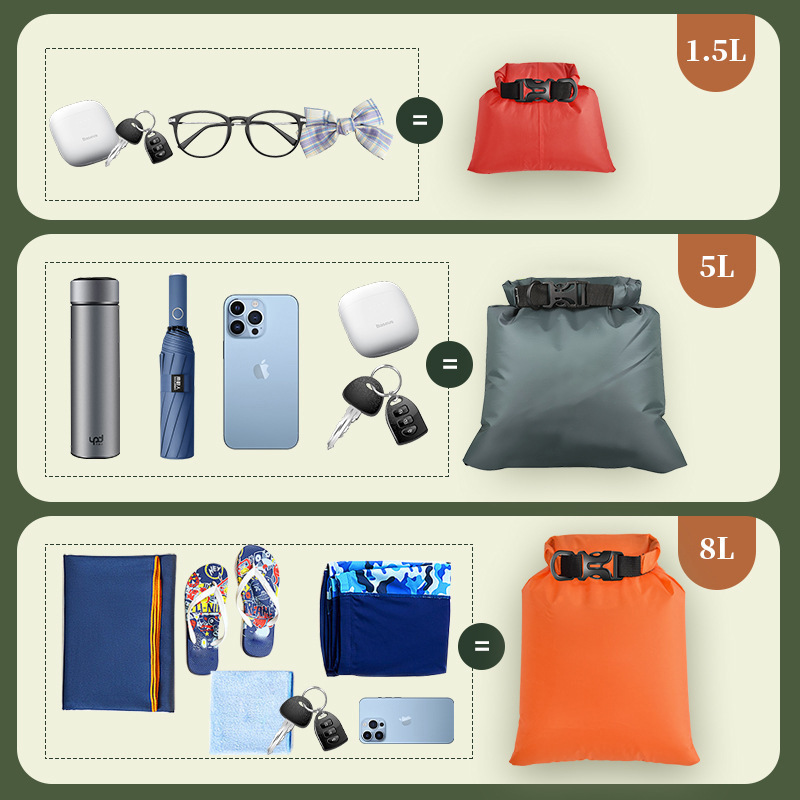 Picture of Outdoor Waterproof Bag Multifunctional 6-Piece Set Waterproof Liner Set Tracing Creek Drift Double Layer Mobile Phone Storage Waterproof Bag