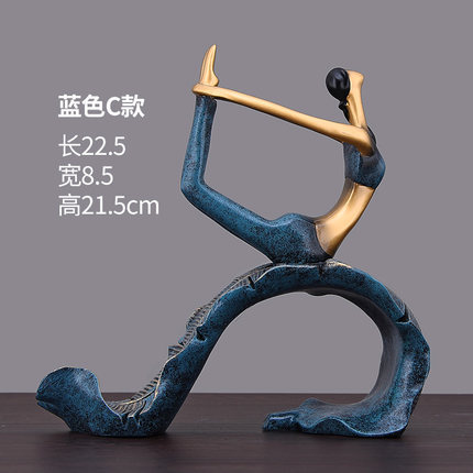 Picture of Cute styling Yoga Girl Fitness window miniature scene ornaments desktop ins girl room decoration wholesale