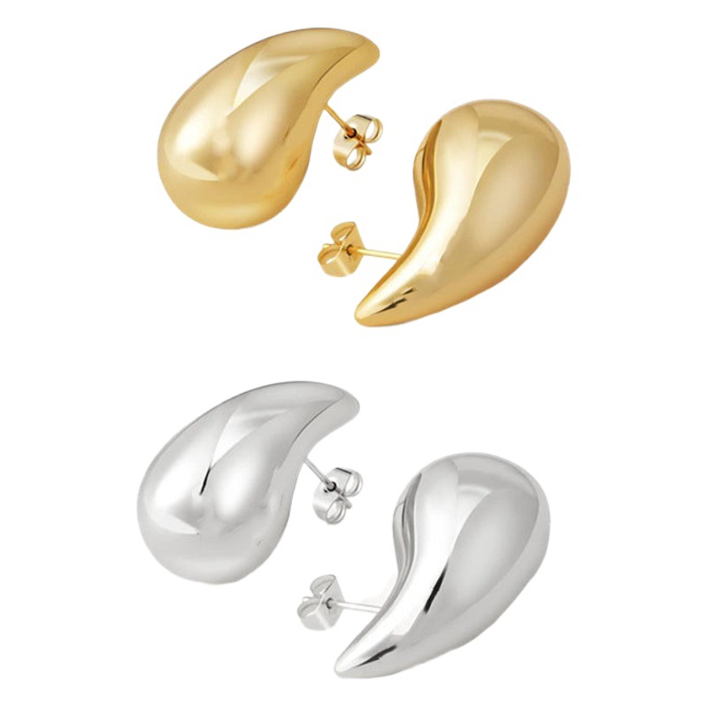 Amazon simple water drop bv earrings fashionable all-match Roman court-style lightweight tear drop highlight earrings