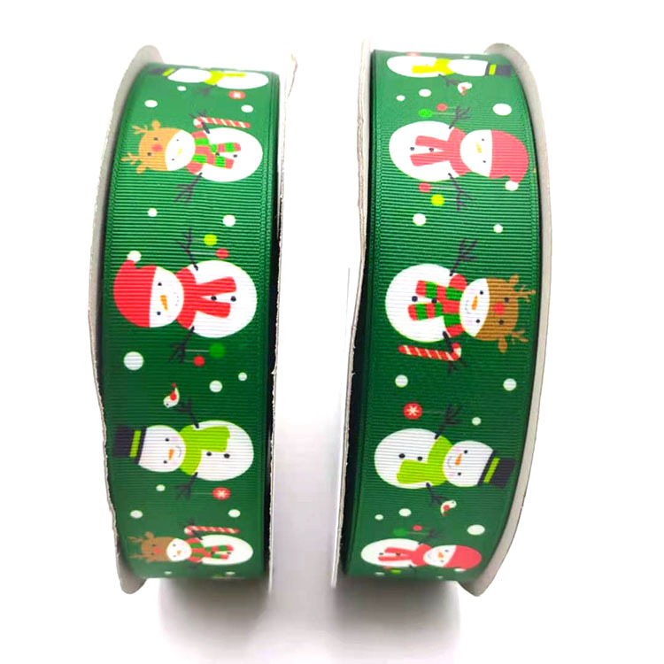 Picture of Customized 2.5cm Wide Heat Transfer Ribbed Ribbon Christmas Gift Wrapping Ribbon DIY Bow Cross-Border Exclusive Supply
