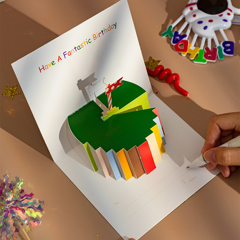 Picture of Birthday gift boutique birthday invitation card 3d three-dimensional blessing gratitude high-end creative small card
