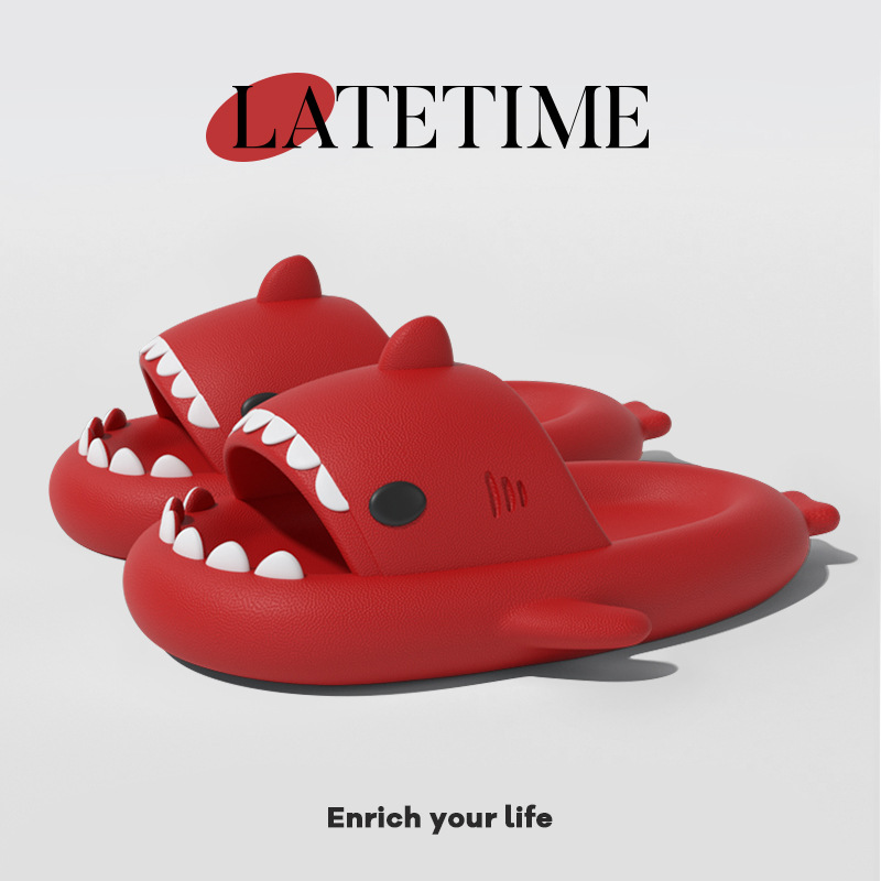 Cross-border popular 2 generation shark slippers summer indoor home home non-slip bath couple outdoor men's sandals
