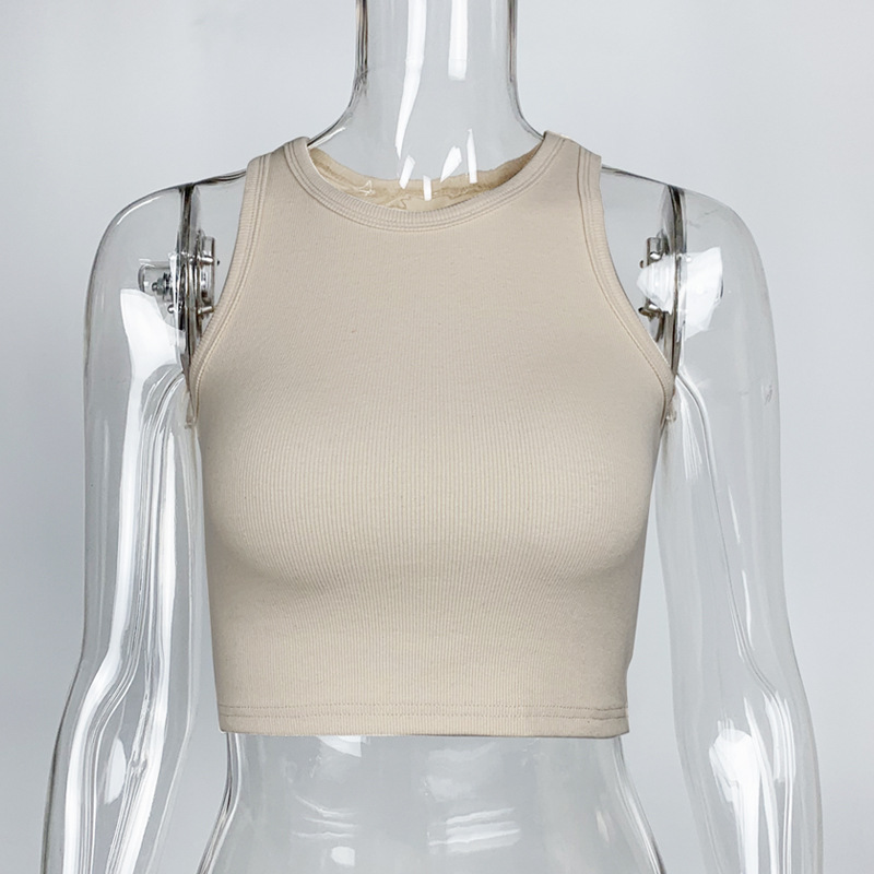 Picture of European and American Ins Sports Short Navel-Baring Sleeveless Top for Women 2025 Summer Cross-Border New Tight-Fitting I-Shaped Vest