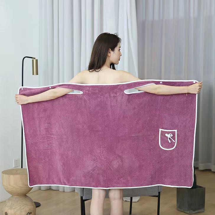 Picture of Coral Velvet Bath Skirt Wholesale Than Pure Cotton Absorbent Thickeneded Bathrobe Adult Women's Bathrobe Home Bath Towel Type a