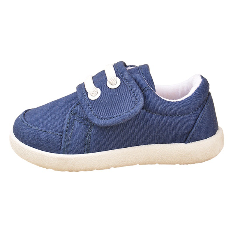 Spring New Boys Velcro Canvas Shoes Casual Soft Sole Baby Kindergarten Indoor Shoes Ready-Made Shoes