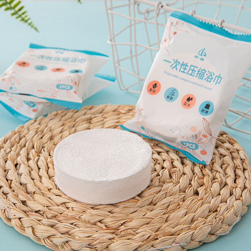 Picture of Disposable Compressed Bath Towel, Extra Large Thickeneded Pure Cotton Absorbent Sterile Individually Packaged Travel Portable Hotel Bath Towel