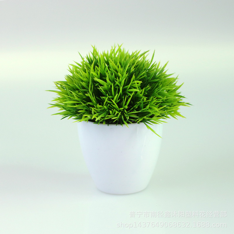 Simulation Plant Hemisphere Potted Small Ornaments Indoor and Outdoor Desktop Decoration Green Plant Bonsai Flower Grass Ball Pteris