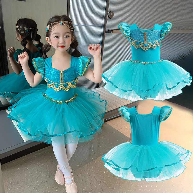 Picture of Foreign trade children's clothing wholesale girls cartoon ballet dance clothes Jasmine princess clothes girls dress children's costumes