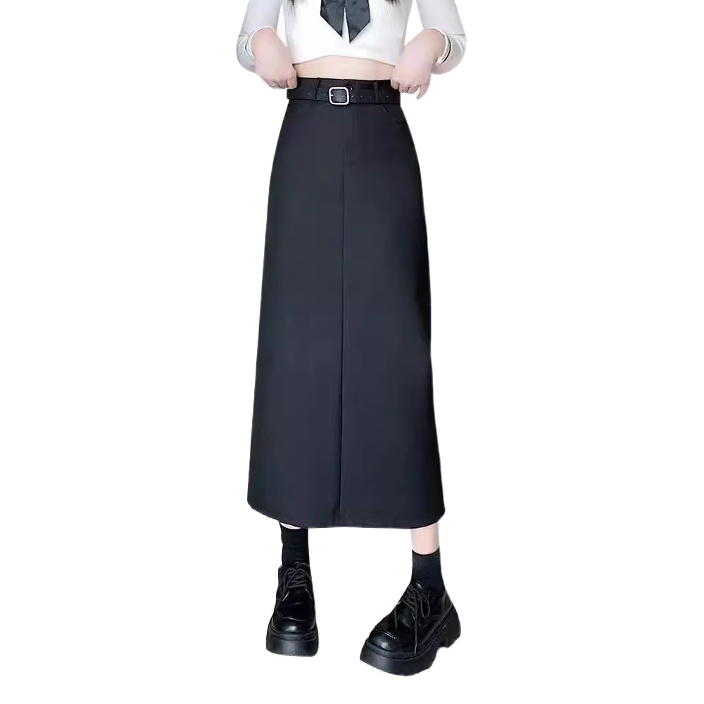 Suit Skirt Women's Mid-length High Waist Hip Skirt Autumn 2024 New A- line Skirt Straight Long Skirt Trendy