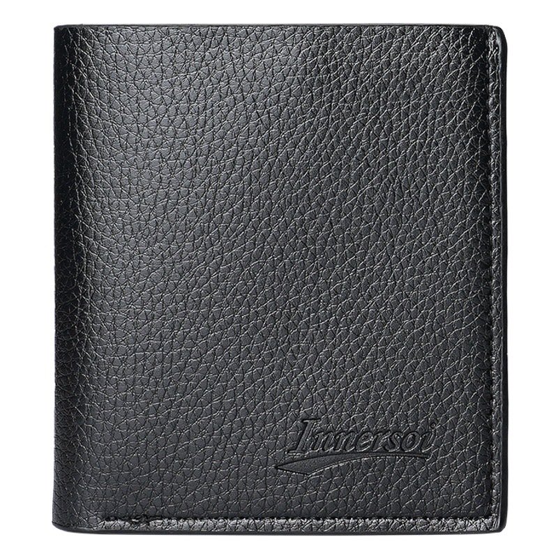 2025 New Men's Short Wallet Vertical Style Personality Business Fashion Casual Litchi Pattern Thin Section Wallet with Zipper