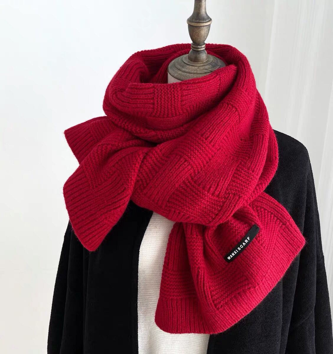 Picture of Douyin Live New Large Checkerboard Knitted Scarf Women's Korean Style Autumn and Winter Easiest for Match Color Block Plaid Warm Scarf