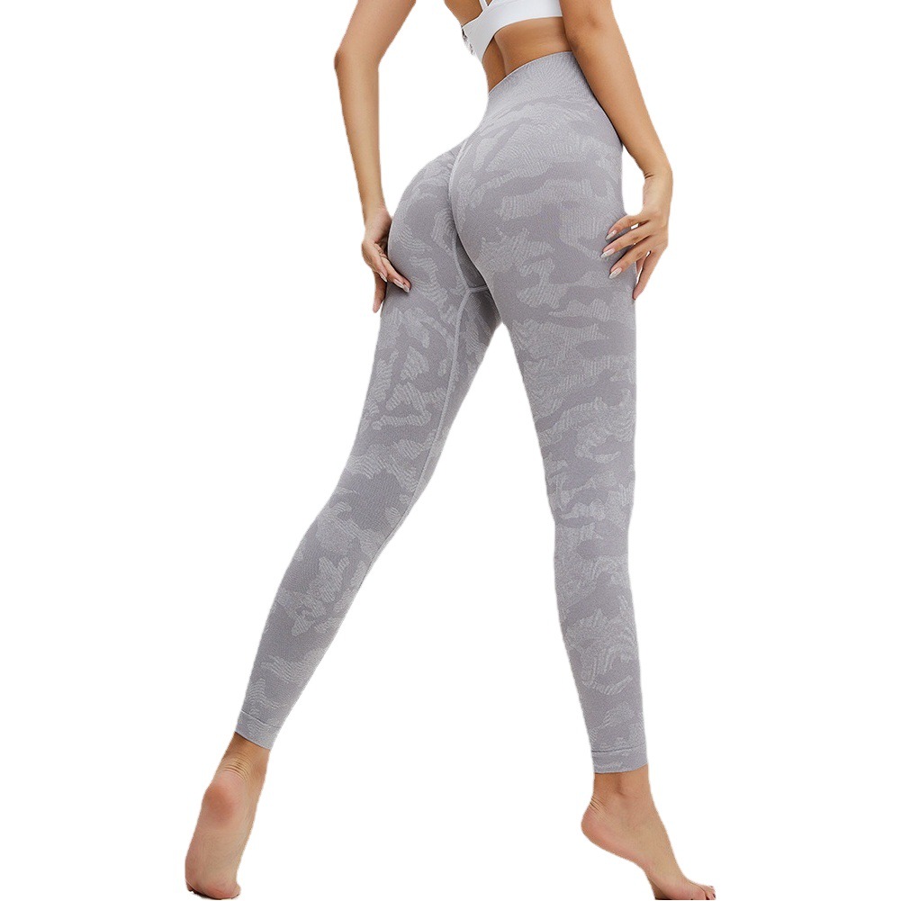 Big Sale Non-Returnable Non-Exchangeable Yoga Pants Women's Camouflage Pattern Slim Belly-Control Peach Butt Pants Running Sports Fitness Pants