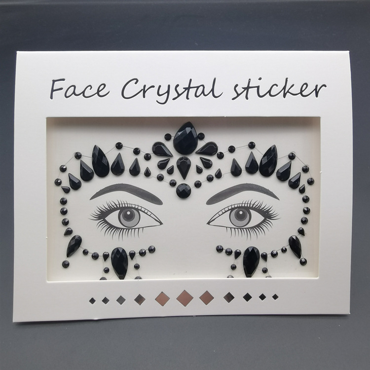 Picture of Internet Celebrity DIY Face Stickers, Eyebrow Stickers, Acrylic Accessories, Colorfulful Forehead Decoration, Masquerade Face Rhinestone Stickers