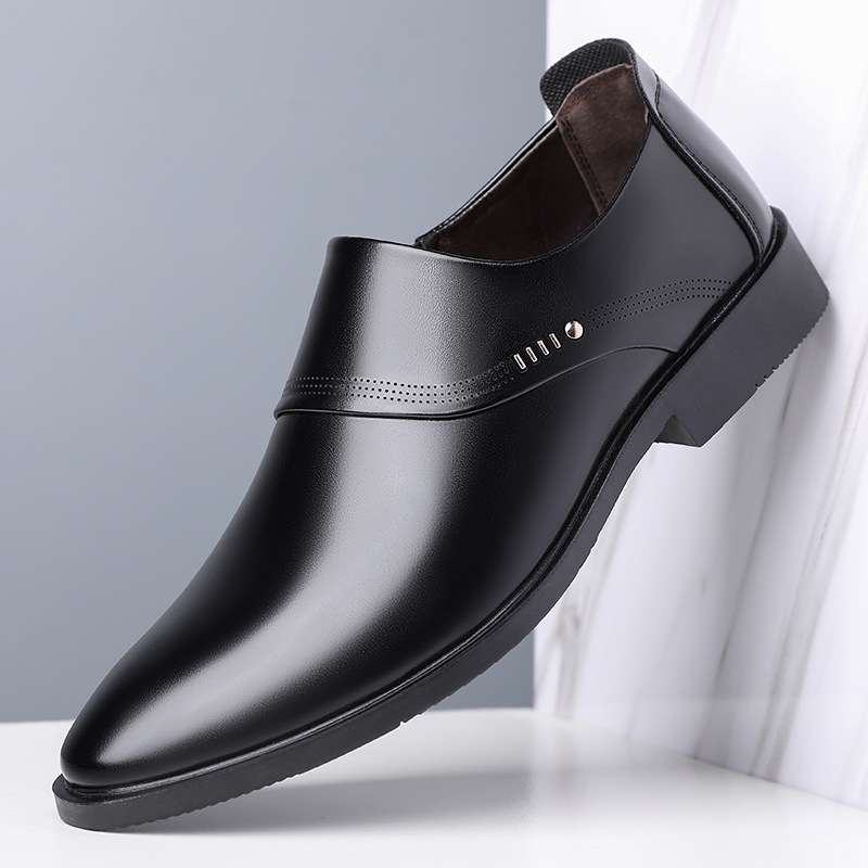2024 Spring and Autumn New Men's Business Dress Shoes Men's British Pointed Shoes White Leather Shoes Men's 223
