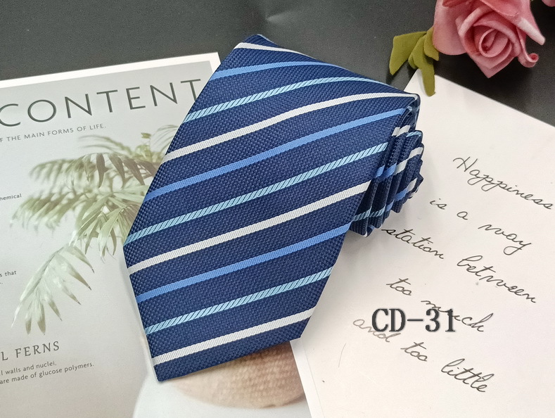 Picture of Manufacturer in stock men's business tie 8cm hand-punched professional formal wear interview striped tie men's Jacquard polyester silk