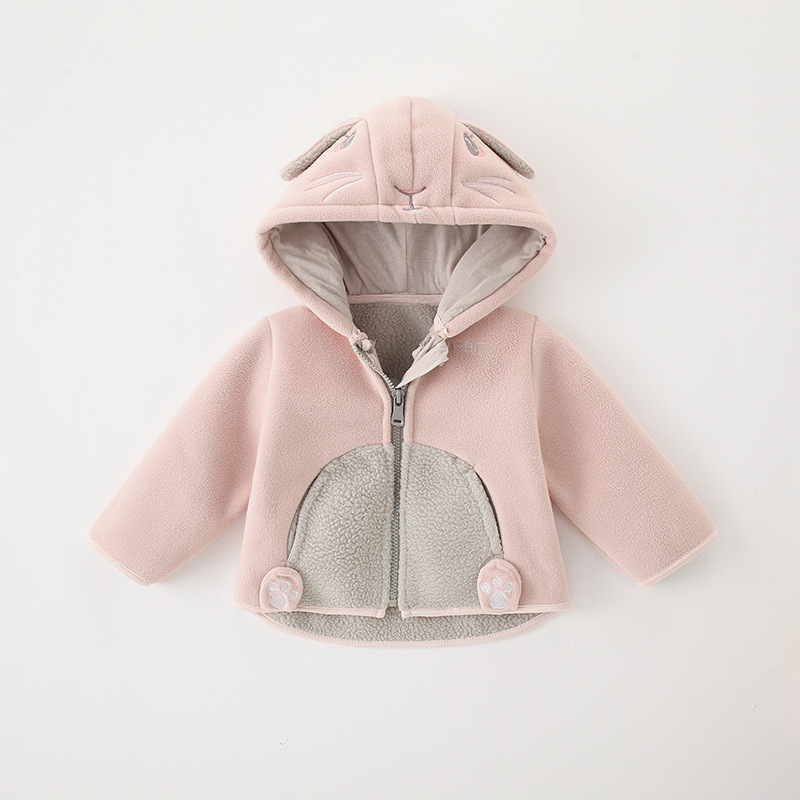 Picture of Girls' Fleece Coat Boys' Coat Autumn and Winter Clothes Children's Baby fleece-lined Hooded Top Baby Clothes Cross Border