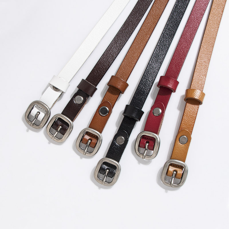 Women's Exquisite high quality All-match Business Commuting Fashion Genuine Leather Thin Belt Women's Chic Women's Belt in stock Cowhide