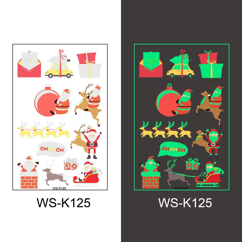 Picture of New Christmas Luminous Tattoo Sticker Children's Cartoon Snowflake Face Decoration Gift Waterproof Sweat Luminous Sticker